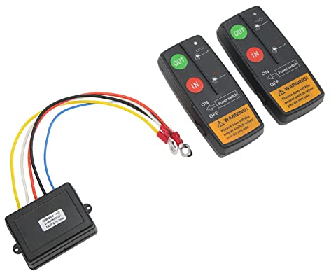KIMISS 12V 24V Recovery Wireless Winch Remote Control Kit for Truck ATV SUV Handset Switch Controller 75ft Universal Electric Smart Winch Wireless Remote Control Switch Set Auto