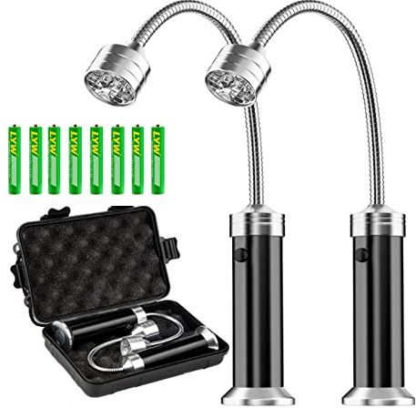 2 Pezzi Lampada Magnetica Barbecue, Luce Della Griglia Led Grill Light Bbq Flessibile 360° Regolabile Luce Bbq Grill Con Scatola Di Immagazzinaggio E 8 Batterie Accessori Barbecue Da Esterno