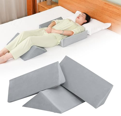 TYYIHUA Körperpositionierer Zum Schlafen Keilkissen Bett(3-Teiliges),Keilkissen Rückenkissen,Positionierung Keilkissen für Knie, Beine, und Seitenschwellungen,Keilkissen Bett Reflux, Lesekissen,Grau