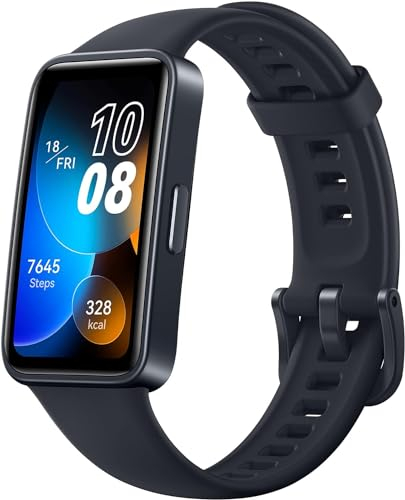 Huawei Band 8 Smartband, leicht und dünn, wissenschaftliche Schlafüberwachung, Akku bis zu 2 Wochen, kompatibel mit Android und iOS, 24/7 Gesundheitsüberwachung, Schwarz + AP52