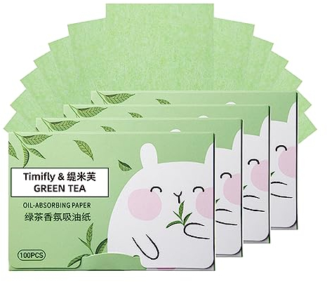 4 pièces de papier buvard pour le visage, 400 PCS Papier buvard Pour les soins de la peau grasse, Papier buvard, Feuilles naturelles absorbant l'huile, Papier buvard pour l'huile, Face Oil Blotting