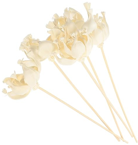 IMIKEYA 5 Stücke Rattanstäbchen Rattan Duftstäbchen Raumduft Stäbchen Diffuser Sticks mit Blumen Holz Diffusor Stöcke Wohnzimmer Badezimmer Deko Tischdeko