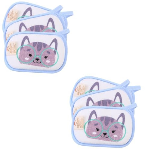 ibasenice 6stücke Badeschwämme Weicher Saugfähiger Badewaschhandschuh Mit Cartoon-tierdesign Für Angenehmes Badeerlebnis Für Neugeborene Und Kleinkinder