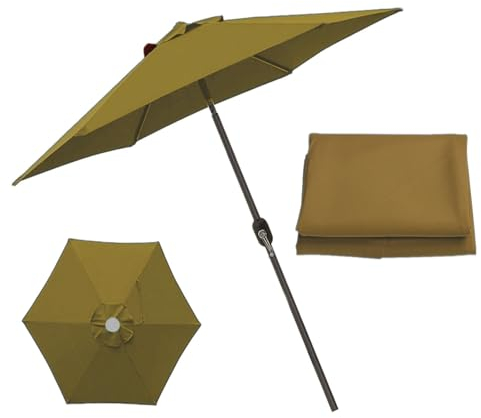3.0m Outdoor- Sonnenschirm Ersatzbezug Bespannung für Tischschirme im Freien 2.7m Dicke und stark Ersatz Baldachin mit 8 Rippen Ersatz Stoff für Marktschirm/Terrassenschirm/Gartenschirm/Tischschirm