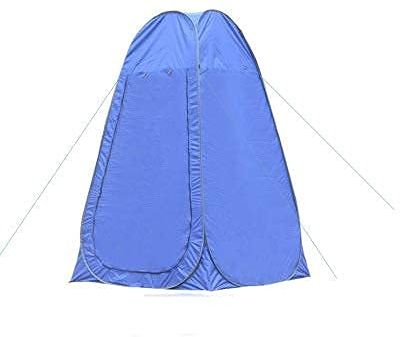 CRBUDY Großes Sichtschutz-Pop-Up-Zelt, tragbarer Rutschfester Boden mit Fenster, verwendet in Campingduschen, Sonnenschutz, Außentoiletten, Umkleidekabinen (blau)