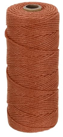 DMiotech Corda Macramè Cotone Naturale Rosso Ruggine 2 Mm x 186 Iarde, Cordoncino Cotone Macramè Intrecciato Fare Mano Appendere Parete per Appendere Piante, Confezioni Regalo, Nozze