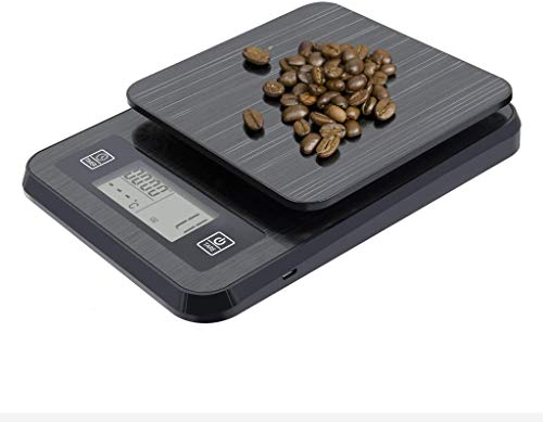 CHFYIJYHM Básculas de cocina digitales, mini básculas for alimentos Básculas de cocina eléctricas Pantalla LCD retroiluminada Características de tara for ingredientes Joyería Café Multifunción Acero i