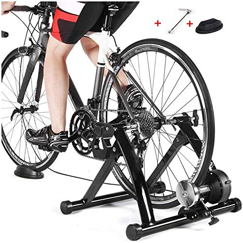 WQZStar Turbotrainer für Fahrräder, Ständer für Fahrradtrainer – Magnetischer Turbotrainer für Fahrräder – mit 6 Geschwindigkeitsstufen, Kabelsteuerung, Geräuschreduzierung und Vorderraderhöhung