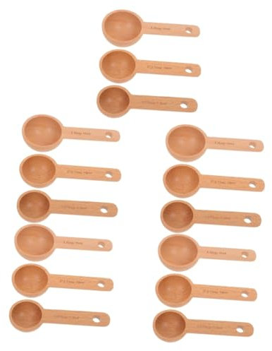 Alipis 15 Pezzi Misurino In Legno Di Faggio Misurini Dosatori Misurino In Legno Cucchiaino Dosatore Piccolo Per Bucato e Per Barattoli Piccoli Cucchiai Di Per