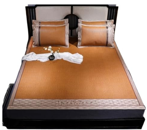 AMYSTY Sommer-Schlafmatte Sommer-Kühl-Isomatte Sommer-Isomatte, Faltbare Rattan-Matte, Kühle, Glatte Bettmatte Für Den Wohnheim Bambusmatten-Bett Sommerschlafmatte(1.8 * 2M/70 * 78in)