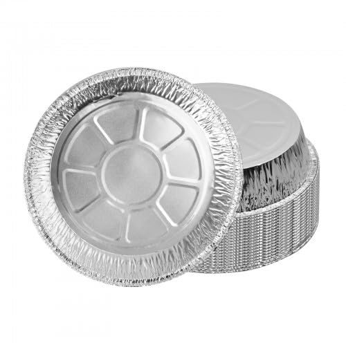 Rapidbok 20 Stück Rund Formen Aluschalen 8 Zoll, Tablett aus Aluminiumfolie, Alu Grillschalen, Aluminum Pans Disposable, für Backen, Dämpfen, Kochen