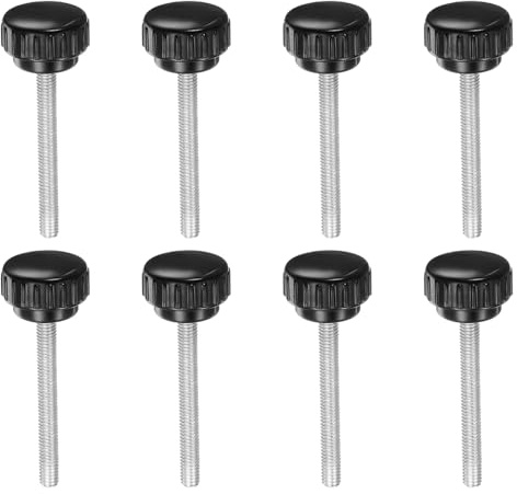 QUARKZMAN 8 Stück Rändelschraube mit Gewinde M6 x 50mm Rundkopfschraube Rundgriffschraube Rundgriffbolzen Klemmknöpfe 25mm Handknöpfe Daumenschrauben Spannschraube für Industrie Maschine