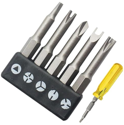 Jeu d'embouts de tournevis - Assortiment d'embouts de tournevis en forme de U en Y - Triangle intérieur - Croix intérieure - Outil de tournevis à trois points
