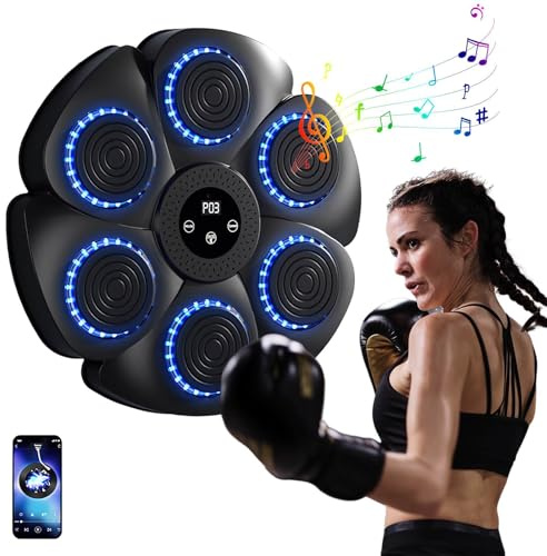 Boxmaschine mit Musik, 2024 Neue elektronisches Boxgerät, Wandmontierte Boxmaschine, Bluetooth Music Elektronischer Boxer, 9 Geschwindigkeitsmodi und Zählmodus