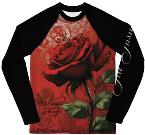 Youth Girls No Gi Jiu Jitsu Rash Guard - Unbreakable Beauty - Rose - BJJ, Wrestling, Kids