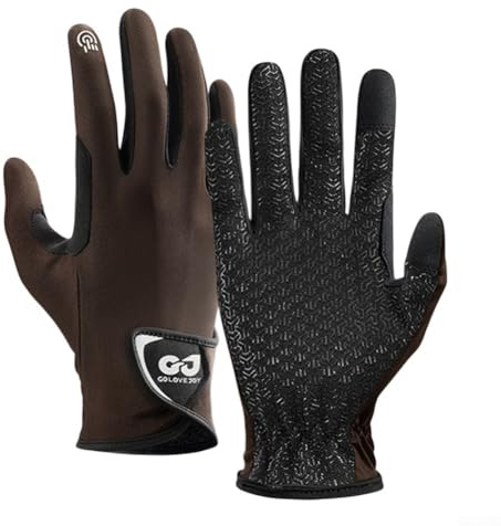 HEBEOT Questrian Gloves Breathable Non-Slip Enhanced Grip Riding Gloves Equestrian Horseback Riding Gloves For Men & Women, Outdoor & Driving Bike Gloves(COFFEE M)