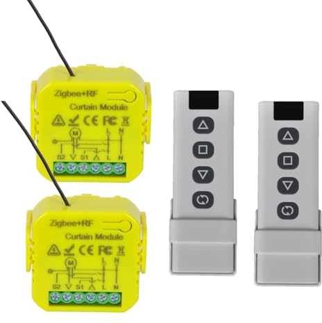Interruttore Tapparella ZigBee with RF 433MHz Remote Control, 2 Pezzi