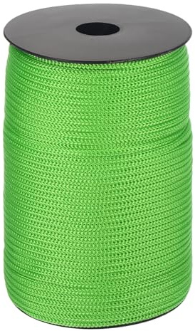 QUARKZMAN Cuerda de Polipropileno Trenzada Exterior 4mm 100M Verde Claro | Cuerda Persiana Enrollable, Cordón para Tendedero, Camping, Senderismo y Actividades al Aire Libre