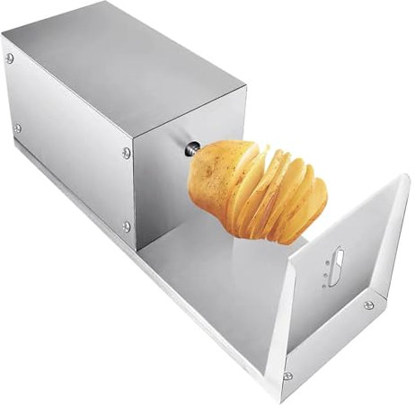 OLSKFUH Máquina Eléctrica para Hacer Torres De Patatas, Cortadora De Patatas Eléctrica En Espiral, Máquina para Hacer Patatas Fritas De Acero Inoxidable con Control por Interrupt,