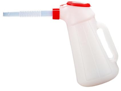 F Fityle Contenedor de Aceite con Tapa y medidor para Motocicleta, 1.2l