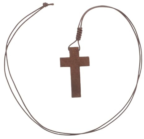 VALICLUD Holzkreuz Anhänger Mit Verstellbarer Kordelhalskette Für Männer Und Frauen Vintage-halskette Mit Kreuz Handgefertigter Schmuck Aus Holz