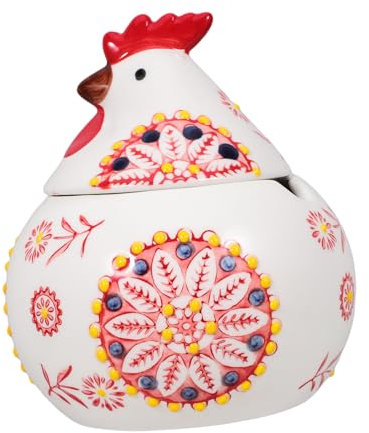 ULTECHNOVO Pot à Biscuits Forme De Poule Avec Couvercle Hermétique Pour Collations Chips Décor De Cuisine Pour Pâques Noël Fête Rangement