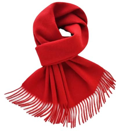 Solider Kaschmir-Schal für Damen, Wärme, Schals für Herren, Weihnachten, Erwachsene, Geschenke, rot, One size