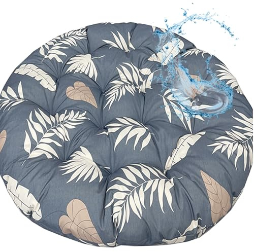 Generisch Rundes Papasansessel Kissen Wasserdicht Sitzkissen Hängesessel Outdoor/Indoor Bodenkissen Kissen für Schwenksessel, Korbsessel Outdoor Gartenmöbel Sitzauflage Auflage(Color 2,130x130cm)