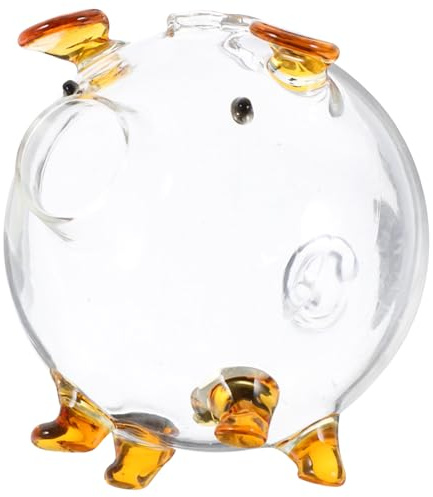 Toddmomy Salvadanaio in Vetro Trasparente Forma Di Porcellino Per Ragazzo Ragazza Ragazza e Decorazione Casa Per Monete e Banconote