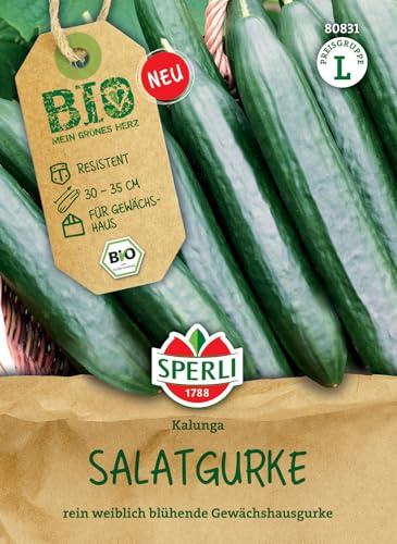 Sperli BIO Salatgurke Kalunga 80831, Gemüsesaat | Für Gewächshaus, Bitterfreie Früchte, Gemüse