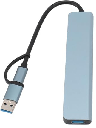 Hub USB tipo C 8 in 1 multiporta A, hub USB C veloce per laptop, 4 porte USB con porta tipo C, jack da 3,5 mm, slot SD, plug and play in alluminio y A