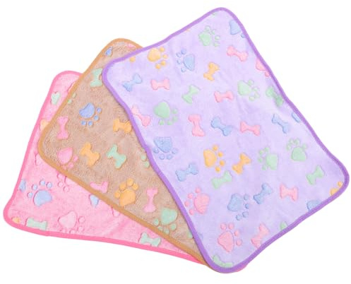 FIXOSHEE Lot de 3 Couvertures pour Cobaye en Flanelle Douce 60X40 CM Tapis de Cage pour Petits Animaux Doublure Chaude et Lavable pour Hamster Hérisson et Rat