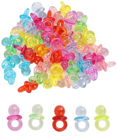 SOVYTH Décorations de confettis colorées en forme de mini-tétines, style années 90, confettis de baptême, 50 pièces, décorations de table, cadeaux de naissance, décorations de baby shower