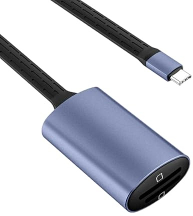 Ldabrye Lector de tarjetas USB/C TF para memoria de cámara de lectura simultánea tipo C
