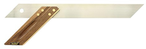 hedue® Gehrmaß 250 mm – Holz-Winkel aus Nussbaum zum Anreißen, Messen und Prüfen von 45 Grad Winkel