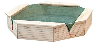 Woodyland 130 x 130 x 27 cm Arenero con Cubierta de protección (Natural)