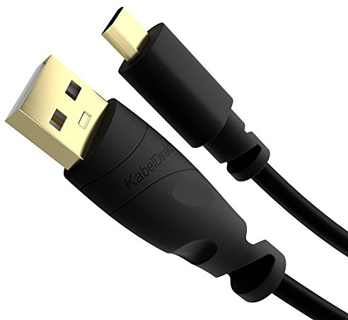 KabelDirekt – 0,5 m Cavo Micro-USB (USB 2.0, connettore USB-A a connettore Micro-B, per la Carica, la Sincronizzazione, nero)