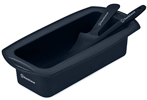 Backhaus Stampo per plum Cake & Spatola in Silicone Antiaderente OFFERTA LIMITATA : Spatola gratis coordinata inclusa | Dimensioni Standard:23cm (Nero)