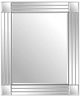 MirrorOutlet Silver Triple Bevelled Venetian Wall Mirror 2Ft3 X 1Ft11 (68cm X 58cm), 68 x 58,Frameless,YC082