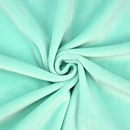 Kuschelweicher Microfaser Plüschstoff in vielen Farben - kullaloo SuperSoft SHORTY 1,5 mm Flor - mint - Plüsch Meterware