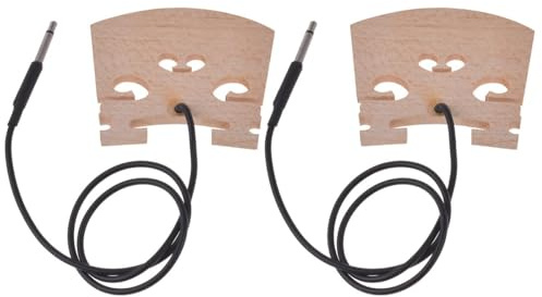Electric Violin Bridge with Internally Piezo Pickup for 4/4 Violin Size Parts Replacement (2-pack)