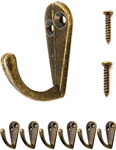 Fuxxer 6 ganci antichi, ganci appendiabiti in ottone bronzo, stile vintage