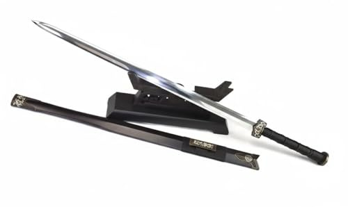 Chinese Sword,Han jian(Forged T10 High Carbon Steel Blade,Ebony Scabbard,Brass) Arts and Crafts