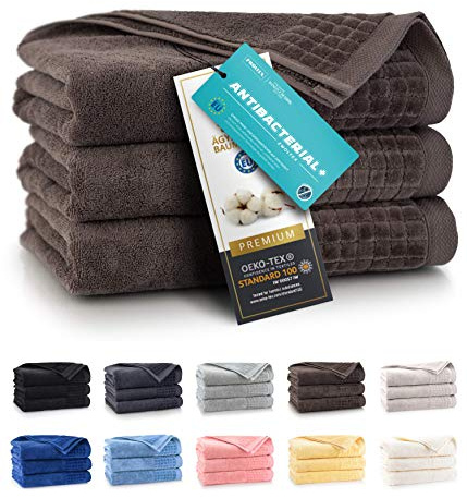 ZWOLTEX Himmlisch weiche Handtücher aus 100% Ägyptischer Baumwolle I Made IN EU I Gästehandtücher Ultra-Soft Duschtuch Badetuch - 3er Handtuch Set