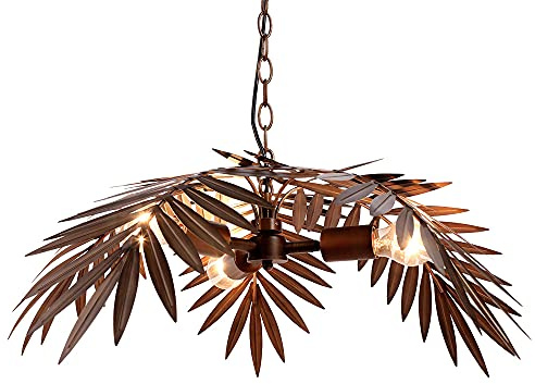 Newrays Lámpara colgante vintage de bronce oscuro, hoja de árbol rústica para sala de estar, dormitorios, candelabros, accesorios de iluminación (PYZS1) | Lámparas de árbol rústico para sala de estar, comedor, dormitorio, cocina, accesorio de iluminación colgante