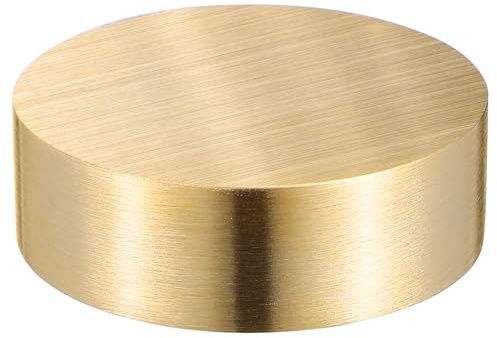 Tomaibaby Brass Paperweights Small Solid Round Calligraphy Ruler Desk Accessory Heavy Paperweight for Office and Writing