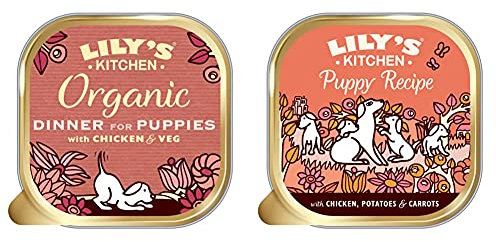 Lily's Kitchen Puppy Recipe Organic Wet Dog Food, Chicken - Grain Free, 11 x 150g (10 Trays)