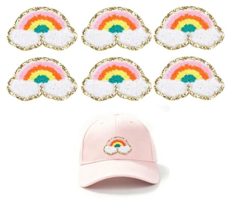 6 Stück Regenbogen Patch Lässig Patches, Bestickte Aufnäher, Aufnäher Applikation Zum Aufbügeln Bügelbild, Aufnäher Zum Aufbügeln, Stickbilder Für Kinder Für Kleidung Rucksäcke Jacken Jeans Patches