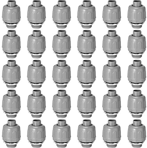 1/2 Inch Liquid Tight Connector PVC Electrical Conduit Fittings Straight 180 Degree Flexible Conduit Connector for Home Kitchen Bathroom Tube Tool Supplies (30 Pcs)