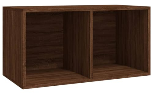 vidaXL Boîte de Rangement à Disques Classeur Organisateur Table de Chevet Bureau Chambre d'Étude Chambre à Coucher Vinyles Chêne Marron 71x34x36 cm